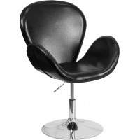 Flash Furniture CH-112420-BK-GG HERCULES Trestron Series Black Leather Reception Chair with Adjustable Height Seat